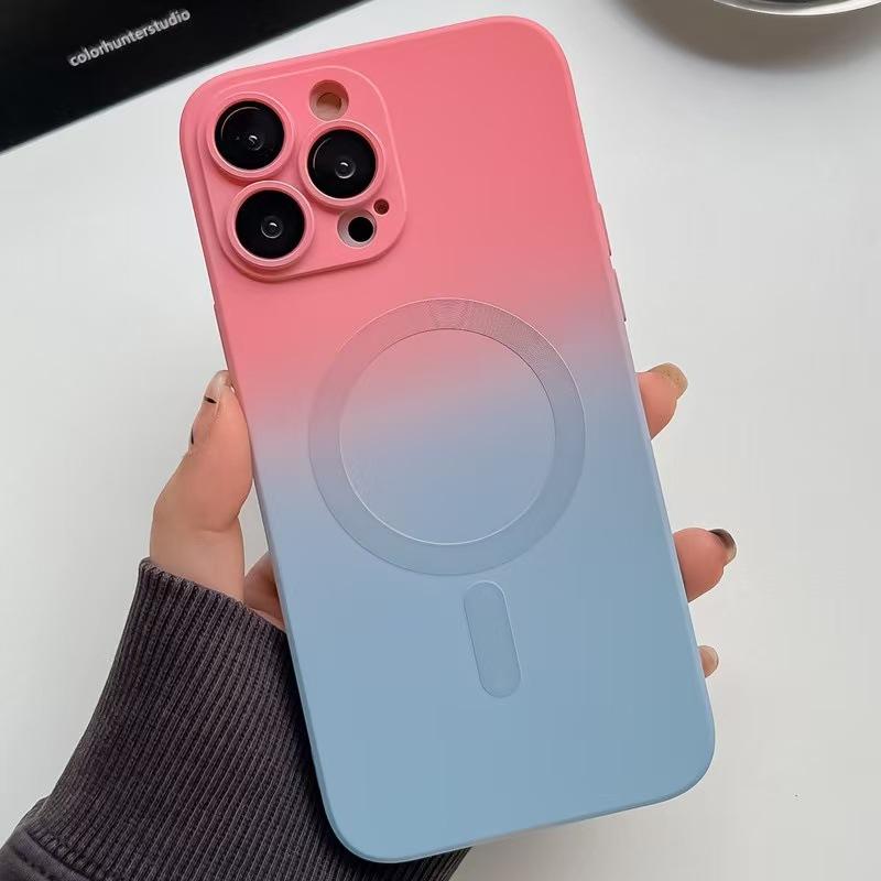 Applicable To IPhone16promax Phone Case Comes with Lens Film Magnetic Gradient IPhone15/14 Niche Sense