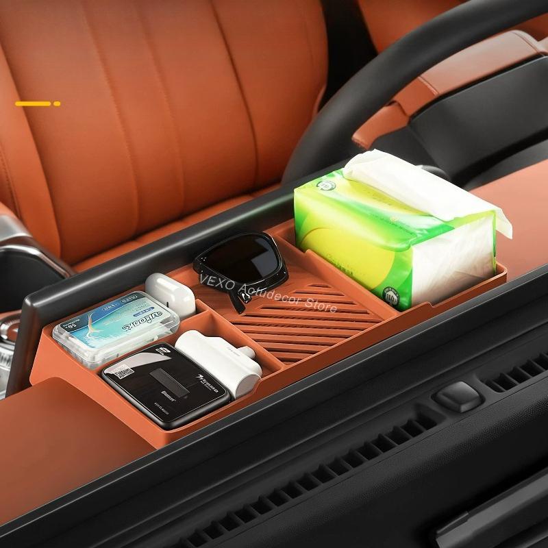 For Chery Jetour G700 2025 2026 Behind Screen Storage Box Silica Anti-Slip Center Console Phone Holder Organizer Dashboard Tray