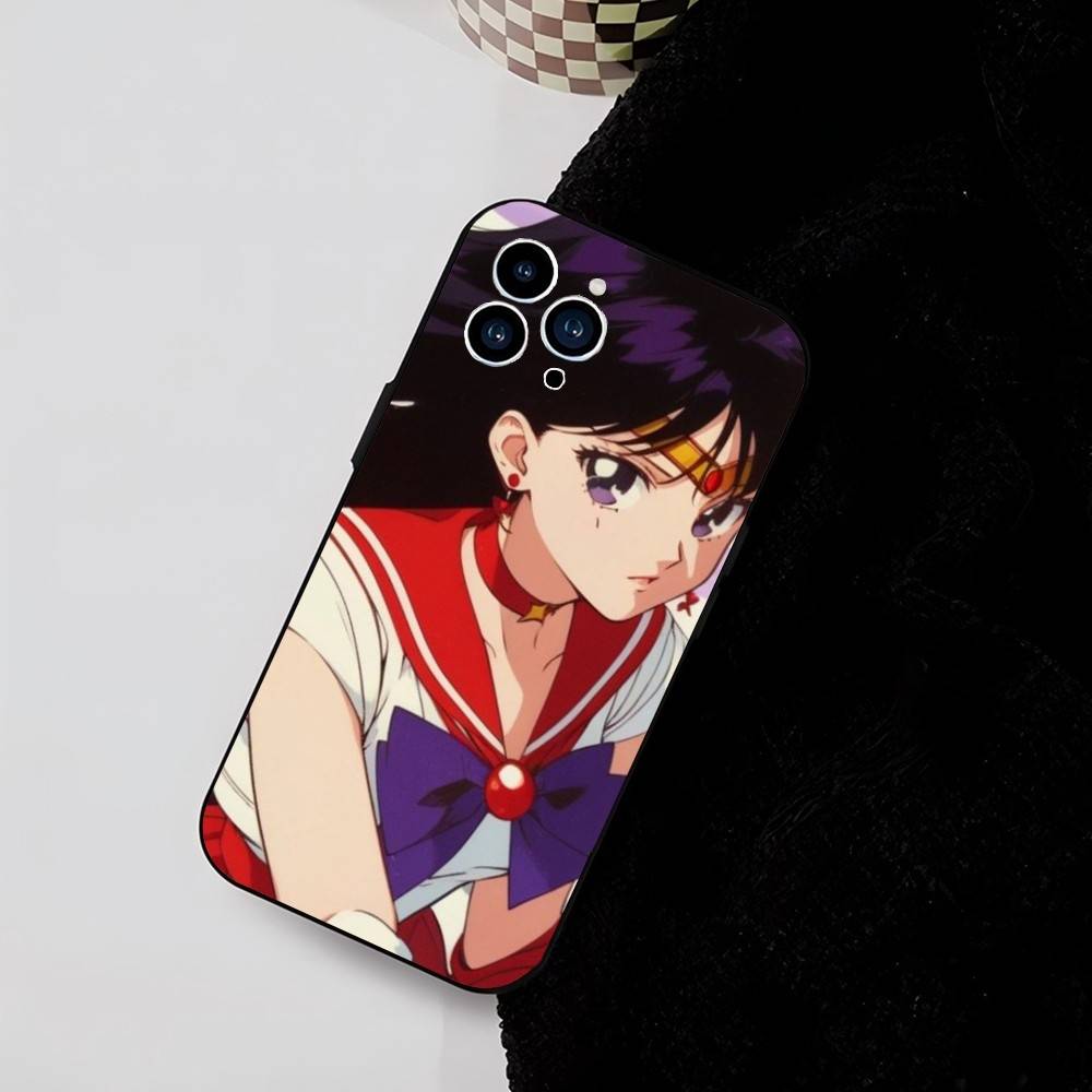 Anime Pretty Girl S-Sailor M-Mars Phone Case Cool Black Silicone Soft For IPhone 16 15 14 13 12 11 X XR Plus Pro Max Plus