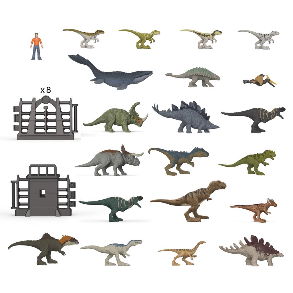 Mattel Jurassic World Миссия выживания Динозавр Адвент-календарь, Детские фигурки, Игрушки-динозавры, Возраст 3 года и старше, Разноцветный, JBG37