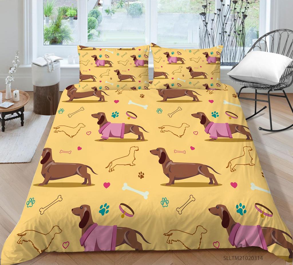 Новая мода Пододеяльник для домашних животных с подушкой для постельного белья Домашний текстиль Модная картина для собак Постельный костюм Высококачественное постельное белье Unqiue Design Пододеяльник