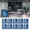 10Pcs Handicap / Disabled Wheelchair Accessible Sign Sticker 3''/4'' Self Adhesive Scratch Resistant Waterproof