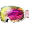 OutdoorMaster OTG Ski Glasses UV Wide Field of Snow Snowboarding Sports Radiation Impact Perfect for Winter and Unisex Goggles, Compatible,