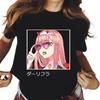Футболка с принтом «Darling In The Franxx Zero Two», мужская и женская модная повседневная уличная одежда с коротким рукавом, футболка унисекс больших размеров