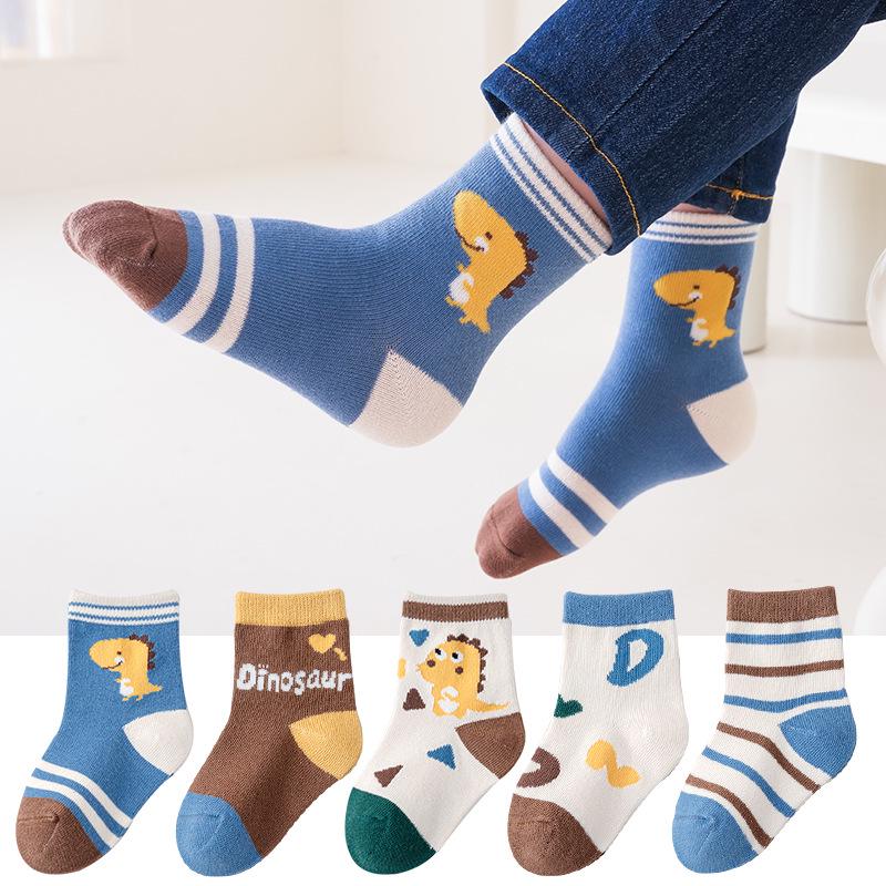 Детские носки средней длины: Дышащий, впитывающий пот, полиэстеровый хлопок для мальчиков и девочек, идеально подходит для весны, осени и зимы