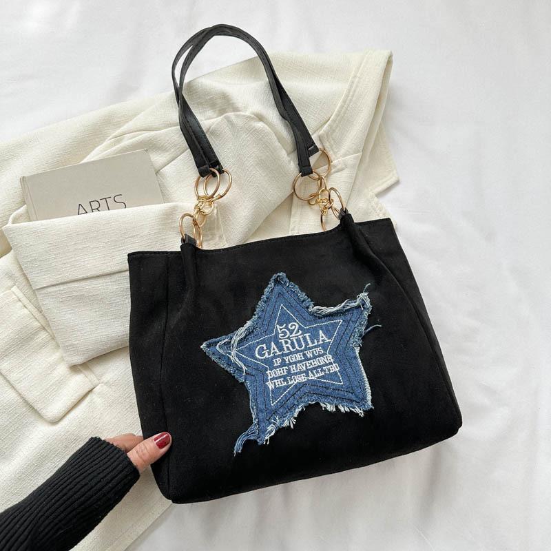 Trendy Simple Women's Shoulder Bag Spacious Tote Bag In Black White Brown Colors