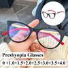 Retro Cat-Eye Ladies Presbyopia Anti-Blue Light Printing Glasses Ultra-Light Unisex Fashion Full Frame Reading Glasses  0 To 4.0