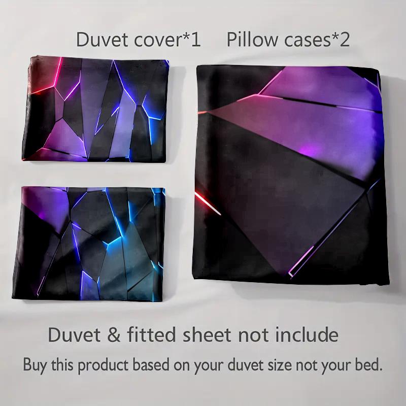 Geometric glowing shards. Bedding Duvet cover sets Duvet covers Pillowcases gifts (1 * Duvet Cover 2 * Pillowcases, without duvet insert)