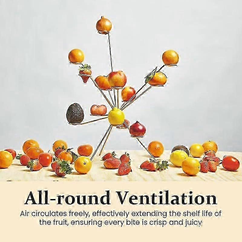Exploding Fruit Bowl, Stainless Steel Creative Design Fireworks On The Dinner Table, 360 Floating Style Display Fruits, Creative Home Decor Fruit Rack