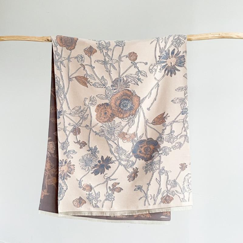 Scarf Women's Winter Thickened Warm Printing Imitation Cashmere Student Scarf Double-sided Fashion Air Conditioner Shawl Outside