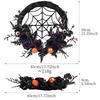 Halloween Wreath With Led Lights, Scary Halloween Rose Web Wreath Horror Skull Vine Wreath Decoration For Front Door Walls Fireplace Windows