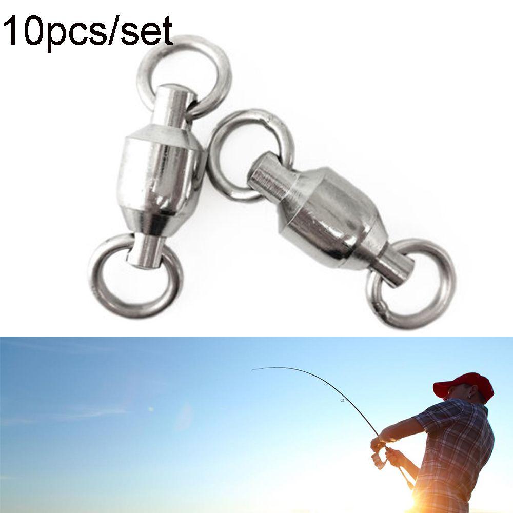10# Stainless Steel Fishing Rolling Swivel Connector Heavy Duty Ball Solid Ring Bearing Barrel