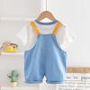 Baby Summer Overalls Set, Children's Round Neck Short Sleeved Two-piece Set