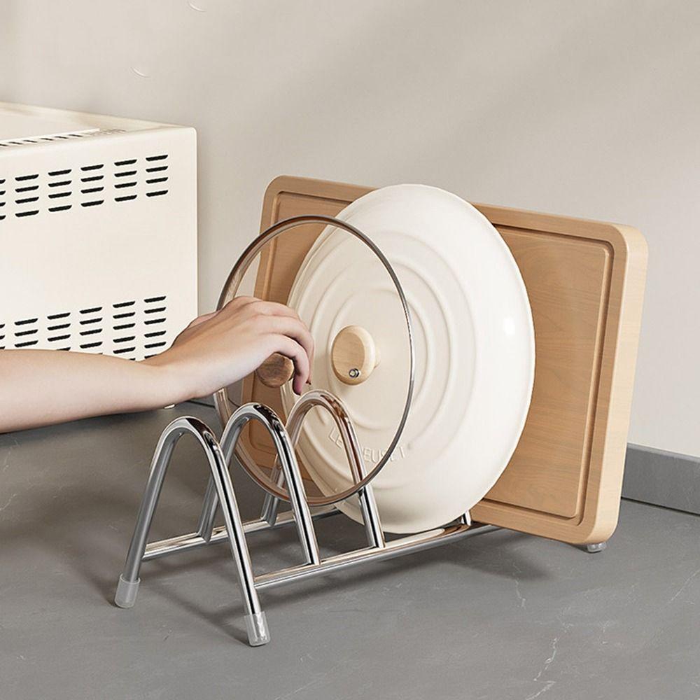 Защищенная от ржавчины стойка для хранения крышек кастрюль, вертикальная подставка для разделочных досок, практичный держатель для крышек кастрюль для дома