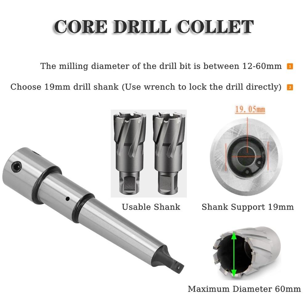 MT3 Annular Cutter Arbor 19.05mm Drill Chuck Arbor Industrial Extension Adapter For Radial Drill