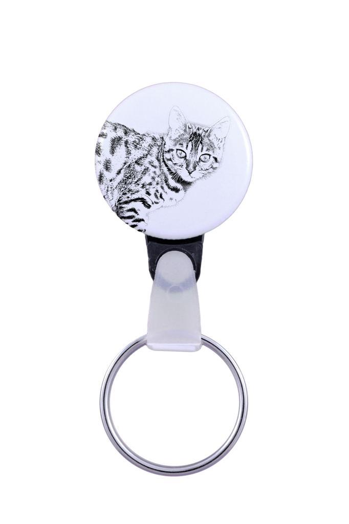 Bengal - Handmade Keychain with a Cat Portrait, Purse Charm, Product of the Art-Dog Brand.