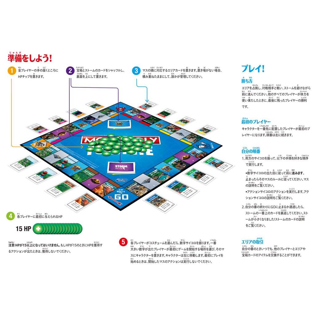 Hasbro Monopoly Fortnite Edition Board Game, Japanese Version, Includes Japanese Instructions, Ages 13 and Up, E6603, Authentic