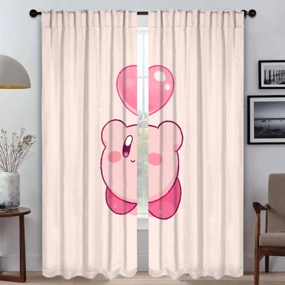 Kawaii Cartoon K-Kirbys Blackout Curtain for Room 2 Panel Curtains for Bedroom Shades Partition Home Interior Curtains Living