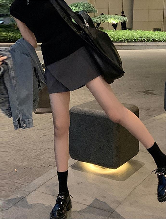 Летняя юбка-шорты А-силуэта с завышенной талией для похудения для женщин - Повседневный стиль, облегающий бедра, для миниатюрных