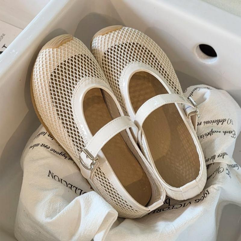 Melting Brown Women Mesh Mary Jane Sneakers Summer 2 Color