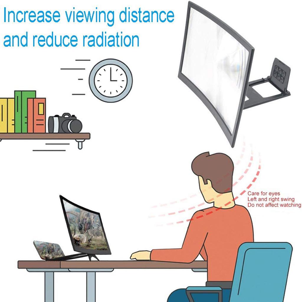 Лупа с изогнутым экраном, 12-дюймовый самый легкий экран для проектора с 3D-лупой