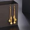 Japanese and Korean Women's Sand Bead Temperament Fringed Long Ear Hook Earrings Jewelry