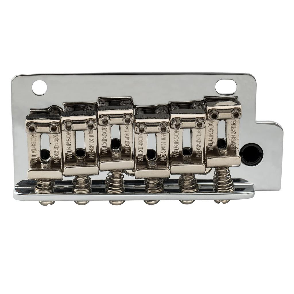 Wilkinson Tremolo Bridge Unit with Vintage Steel Saddles and Full Steel Block for Strat Chrome WV2-SB 10.8mm Two-Piece Imported/Japanese Guitars,
