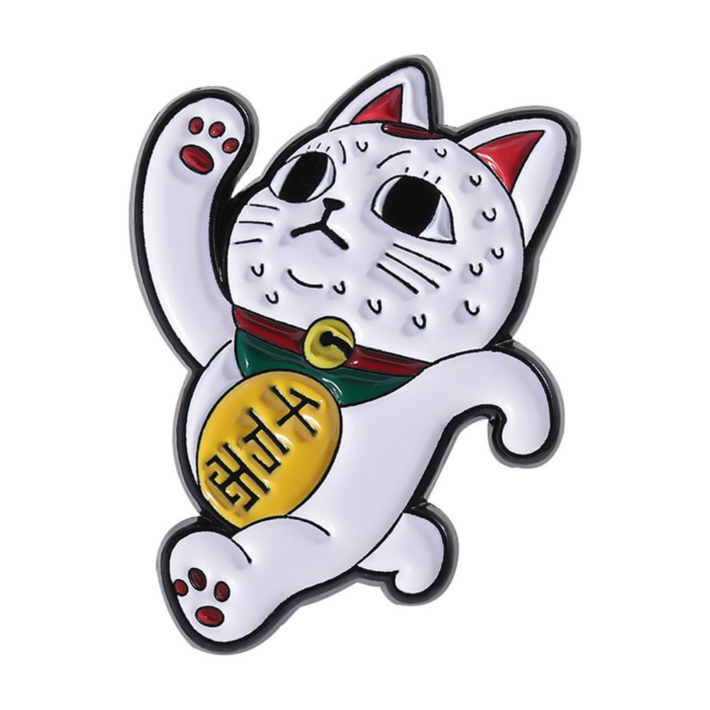 Cartoon Cute Styling Lucky Cat Alloy Brooch Enamel Pins Personalized and Trendy Metal Badge Accessories Funny Gifts