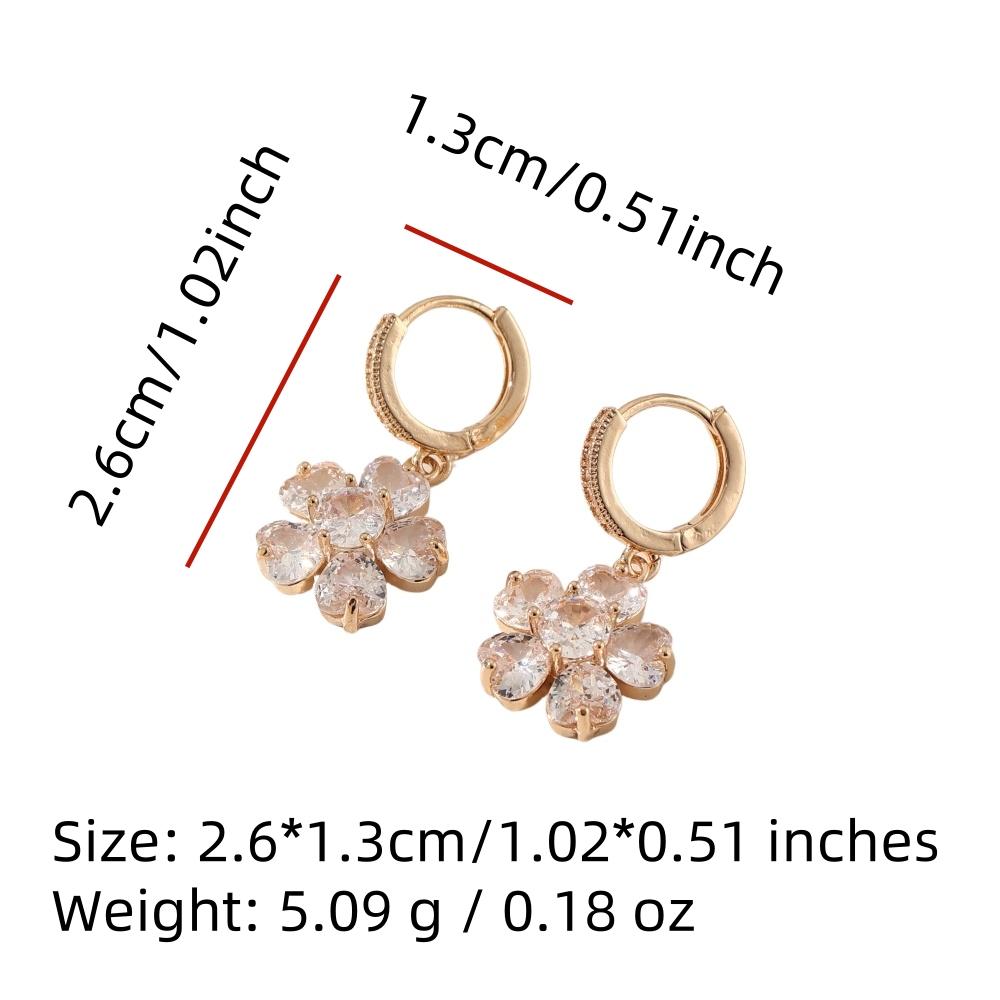 Модные серьги-подвески с цветами для женщин, кубический цирконий, повседневные украшения, аксессуары для вечеринок