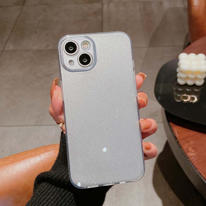 Чехол для телефона с однотонным кристаллическим блестящим покрытием для iPhone 16 15 13 14 Plus 12 11 Pro Max, мягкий силиконовый защитный чехол в виде желе