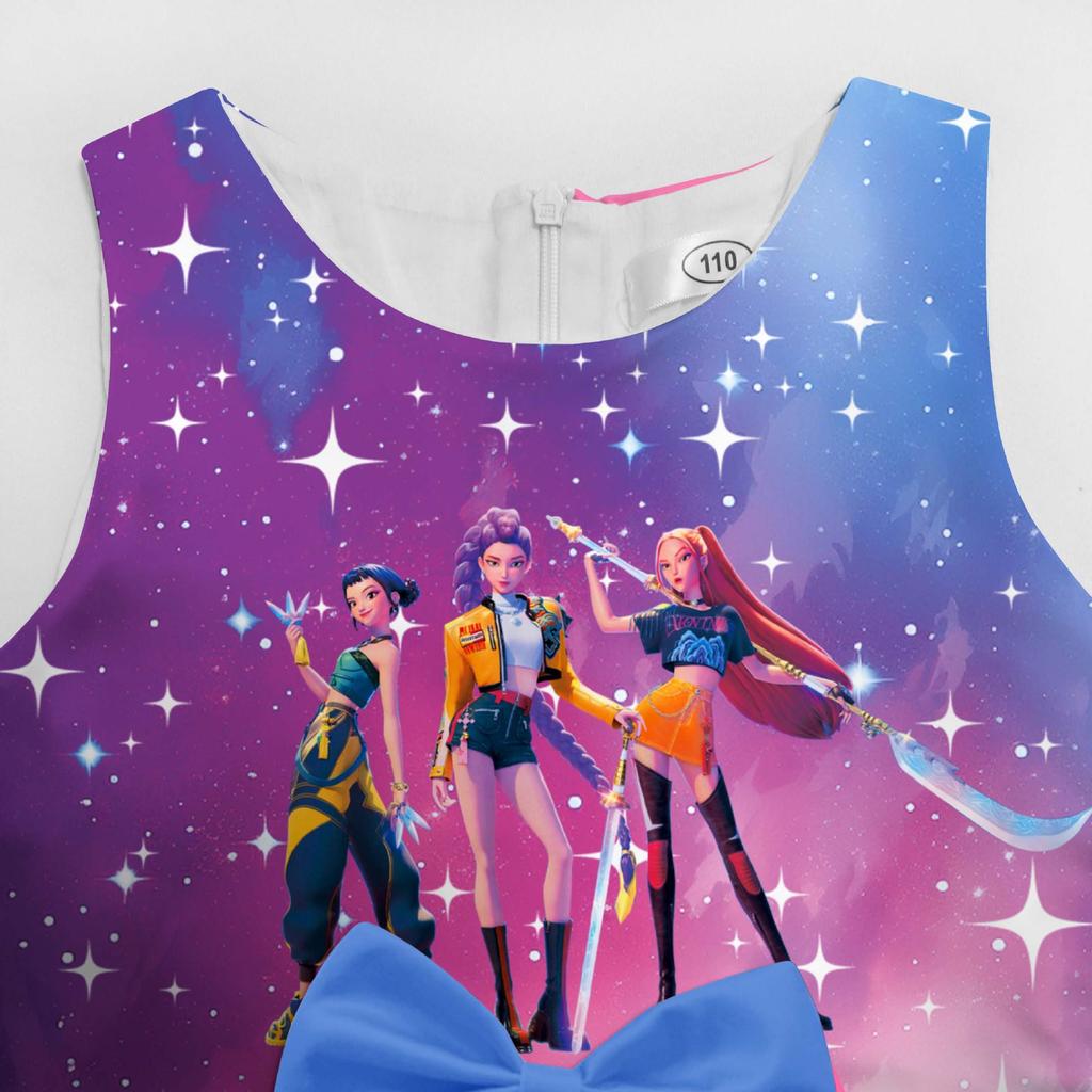 В наличии: Цифровой принт 'Девушки Ведьмака' Бант Формальное платье Юбка 94209