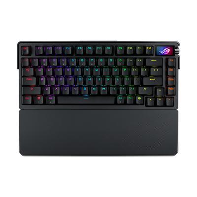 Раскладка игровой клавиатуры ASUS ROG Azoth Extreme Беспроводное USB-подключение Bluetooth Подставка для запястья Совместимость с горячей заменой Бесшумный корпус из алюминиевого сплава с пеной Управление
