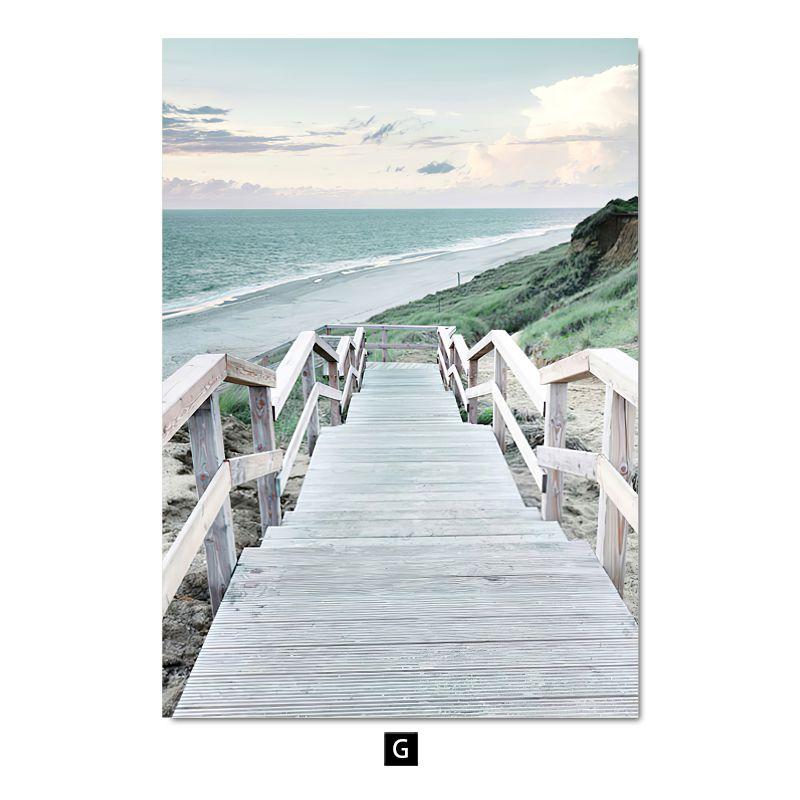 Современный небольшой свежий пейзажный постер, украшение, картина, чайка, кокосовая пальма, морская черепаха, природный пейзаж, настенная картина для гостиной