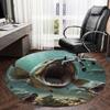 Bigmouth Fish Round Rug Suitable For Office Reception Decorative Carpet Office Chair Protection Carpet And Also Suitable For Gifts To Relatives And