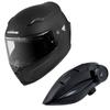 FL Full Face Helmet Motorcycle Intercom Mat Black XL HK-170 + KK-902
