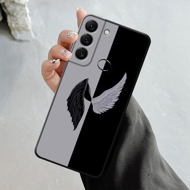 Чехол для телефона для Samsung Galaxy S23 S22 S21 S20 Fe Ultra S10 S9 S8 Plus Note 20ultra 10plus, чехол для девочек, крылья ангела и демона