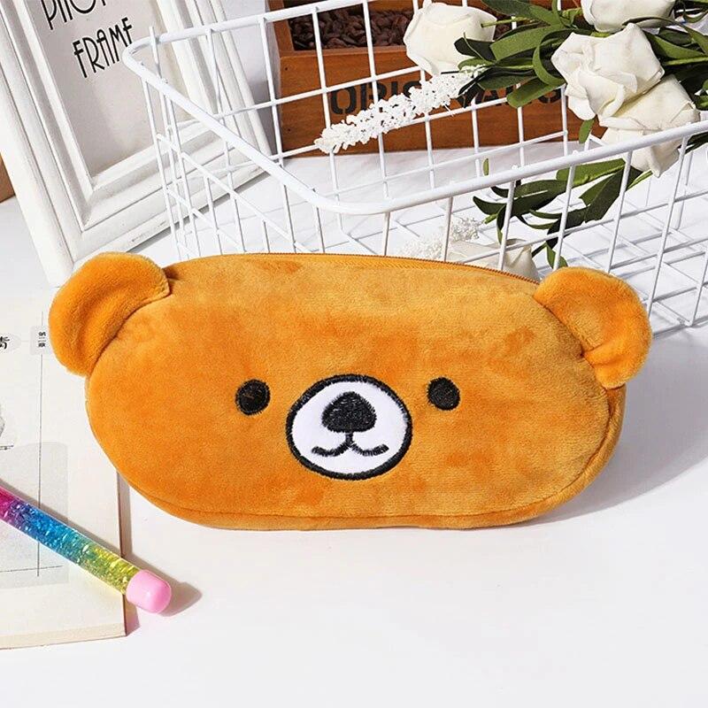 Plush Animal Pencil Case Cartoon Panda Bear Fruit Pen Bag Box for Kids Gift Cosmetic Stationery Pouch School Supplies Zakka