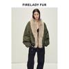 FUZHIEN KELINSUO Detachable Fur Collar 90% White Goose Down Parka