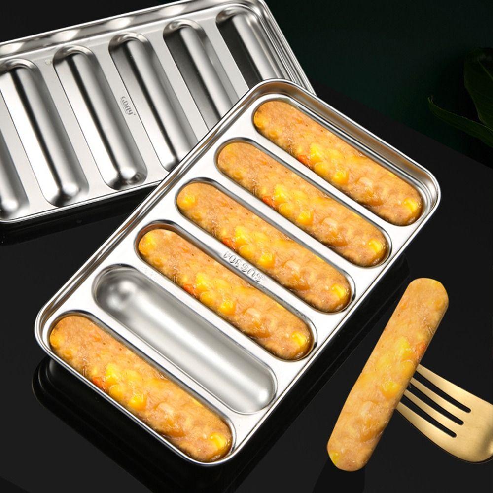 Кухня 6-гнездовая форма для ветчины из нержавеющей стали DIY форма для колбасы, устройство для хот-догов, пищевая добавка, мясной инструмент
