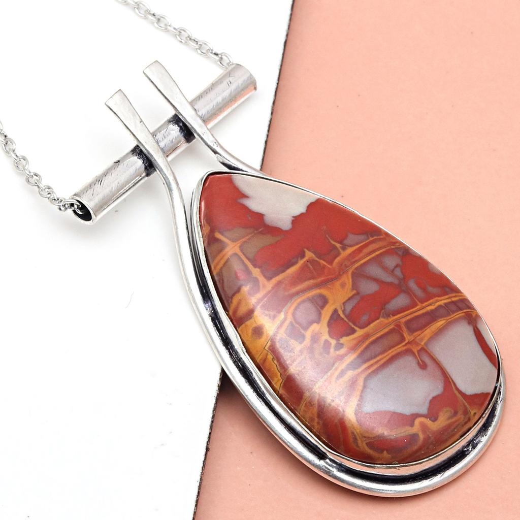 Дизайнерское ожерелье ручной работы с драгоценными камнями Jasper ко Дню матери, 20 дюймов