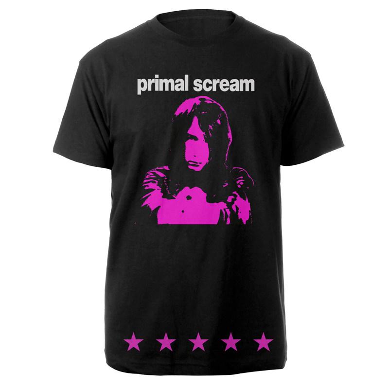 Горячий 1984 Британский Acid Rock Primal Scream Группа Американский Повседневный Красный Короткий Рукав Футболка