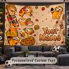 Wall Hanging Tapestry Custom NameGarfield Pattern Personalized Printed Fabric Wall Decor