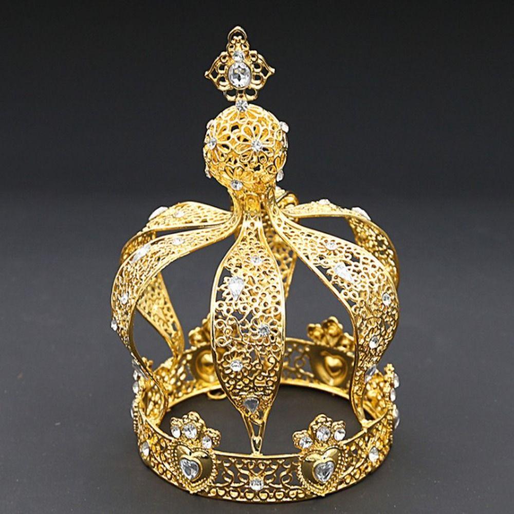 1/2 шт. Барочная корона Топпер для торта Элегантная ретро корона со стразами Креативная европейская свадебная повязка на голову Королевское торжество