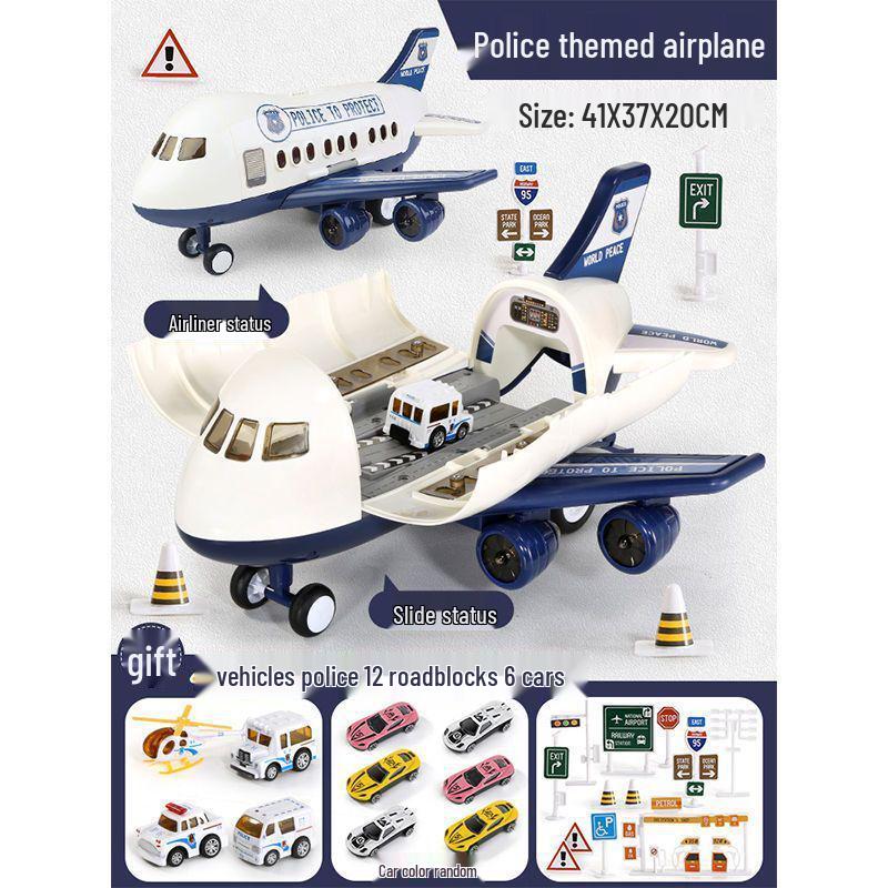 Extra Large Transforming Airplane Toy with Music and Storage Features for Kids