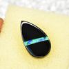 Lab-Created Black Opal Loose Gemstone Oynx 22.3 ct Pear Cut Brazilian October Birthday Birthstone