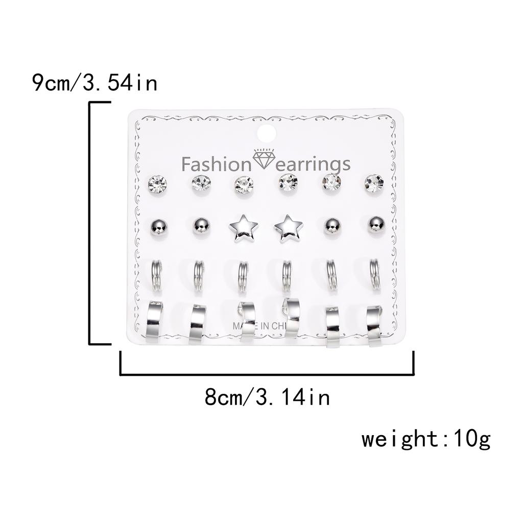 Rinhoo 12 пар наборов серег с кристаллами и искусственным жемчугом для женщин, красочные круглые серьги-пусеты, свадебные ювелирные изделия, серьги в подарочной коробке