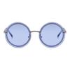 Luxury Metal Chain Round Sunglasses Rimless Brand Shades For Women Circle Sun Glasses Gradient   Zonnebril Dames