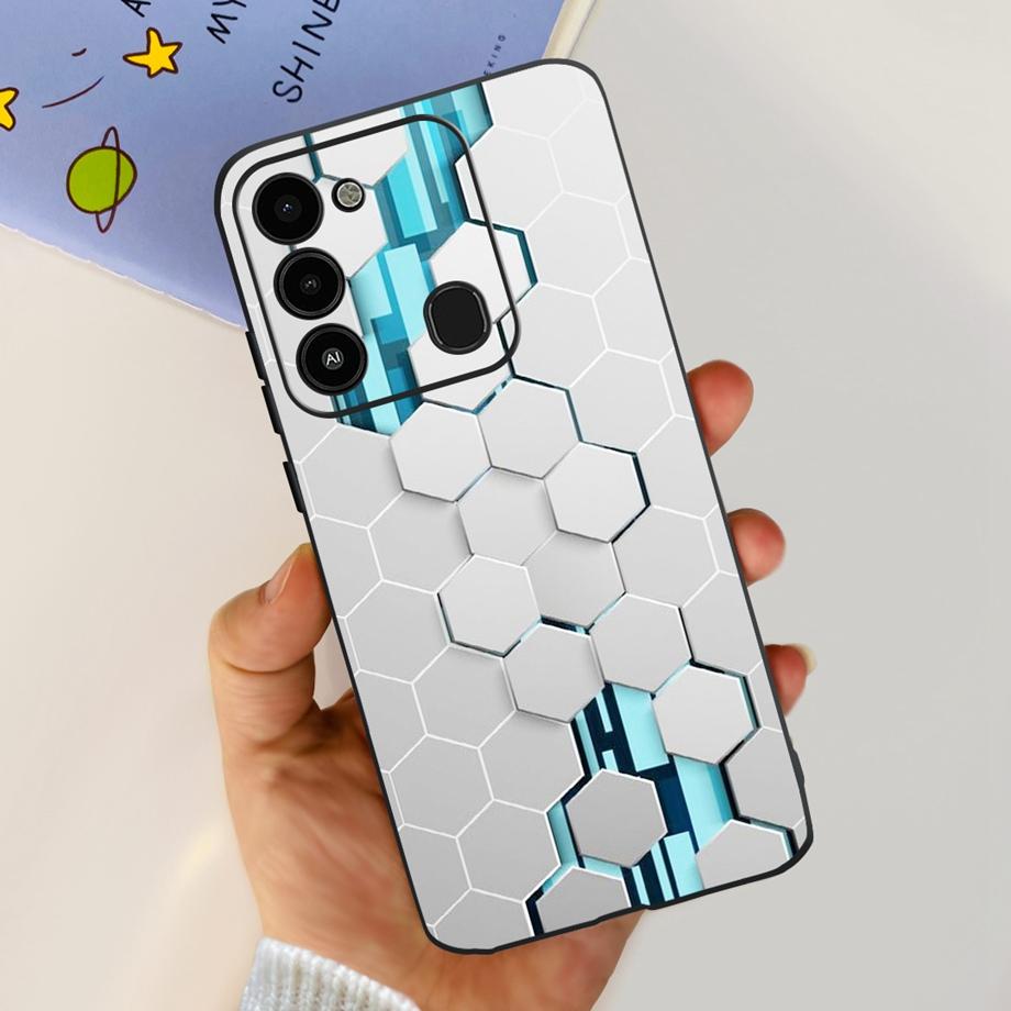 Для Tecno Spark 8C 2022 Задняя крышка Мягкий силиконовый бампер Цветочный принт Бабочка Чехол для телефона Capa Для Tecno KG5k, KG5j, KG5n Чехол