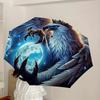 1pc Eagle Fantasy Artwork Fashionable Automatic Opening/Closing Folding Umbrella with 8 Iron Bones, Plastic Handle yy251015010