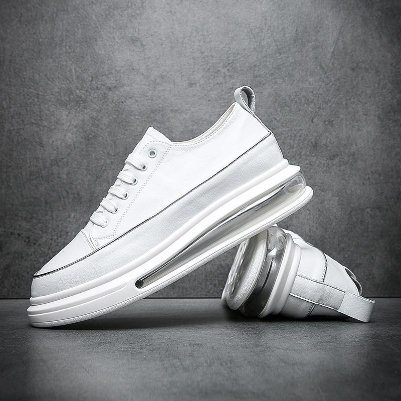 Воздушная подушка Белые туфли Мужская обувь Осень 2024 Новая натуральная кожа Универсальная дышащая трендовая модная молодежная повседневная обувь Мужская обувь